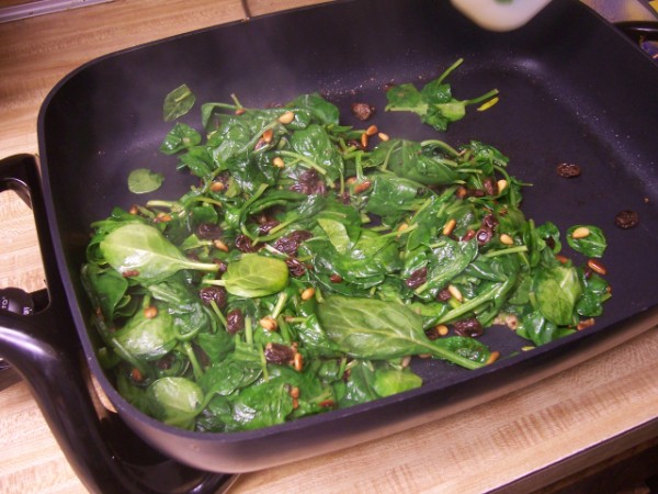 Spinach with raisins Nancy Walker Healthy Eating