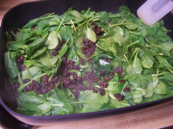 Spinach with raisins Nancy Walker Healthy Eating